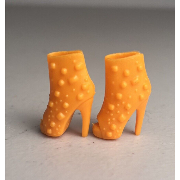 Barbie Doll Shoes Lot High Heels Platforms Pumps Pink & Neon Orange Fashion - Picture 5 of 9